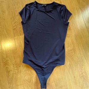 NWOT Express Navy Blue Cap Sleeve Bodysuit S